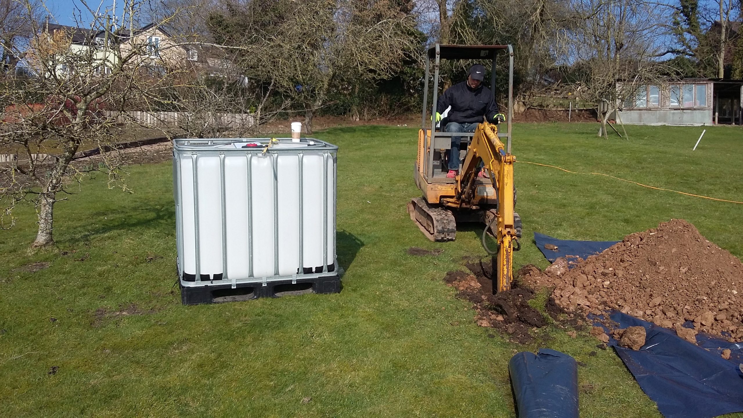 Percolation test trial pit excavated on site