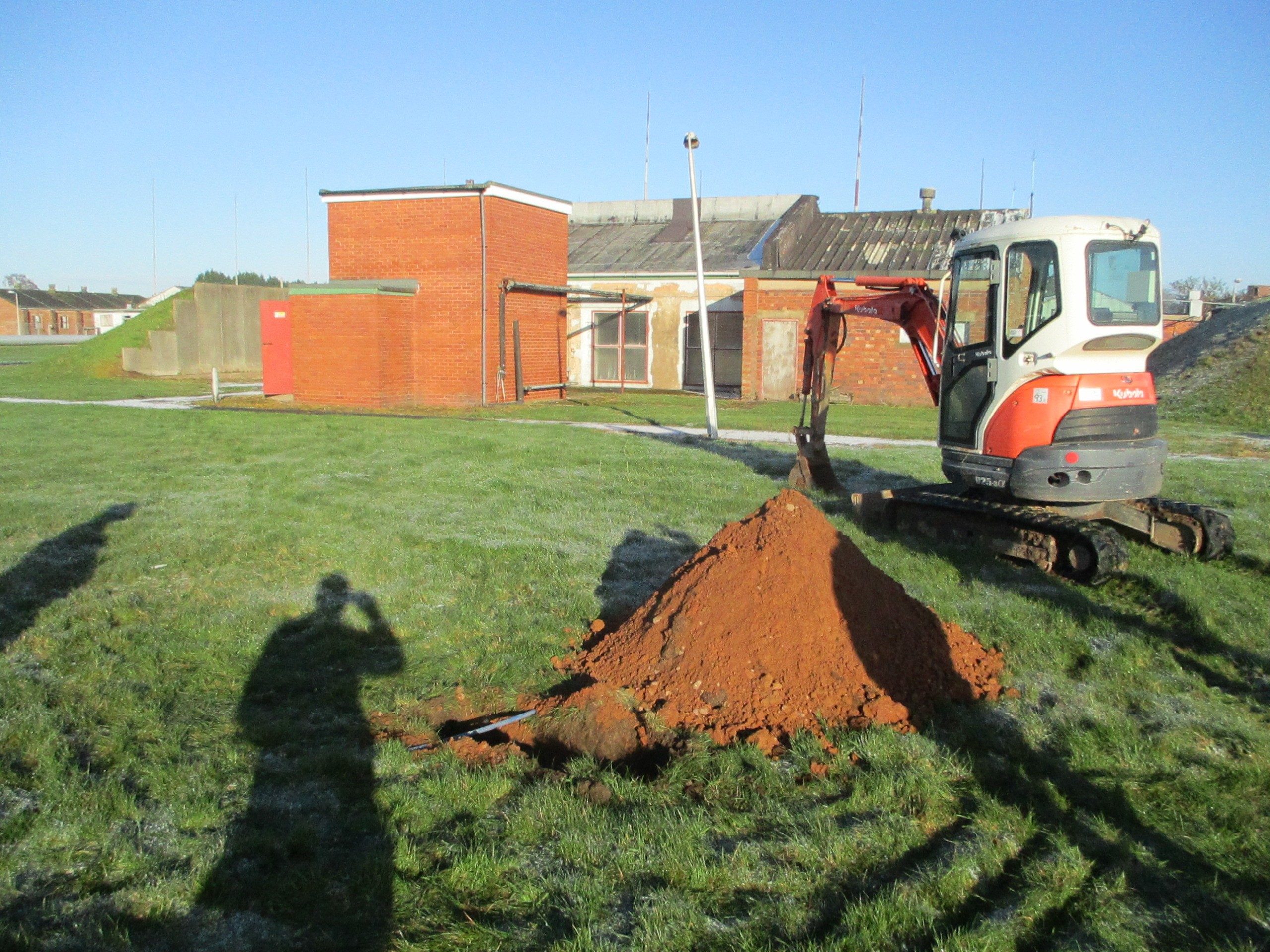 Percolation test trial pit excavated on site near Cheltenham
